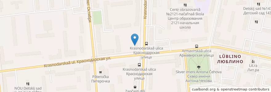Mapa de ubicacion de Свой доктор + en Russie, District Fédéral Central, Moscou, Юго-Восточный Административный Округ, Район Люблино.