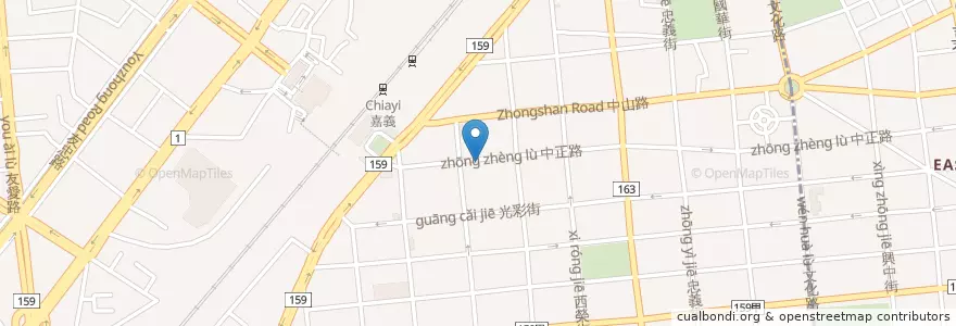 Mapa de ubicacion de 嘉義站前郵局 en Тайвань, Тайвань, Цзяи, Цзяи, 西區.