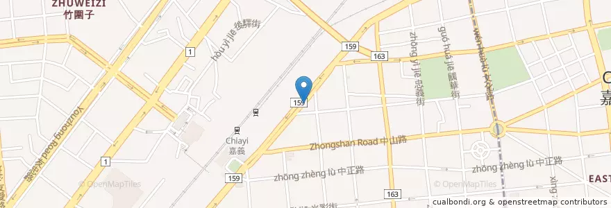 Mapa de ubicacion de 台灣中油林森路站 en Taiwan, 臺灣省, 嘉義市, 嘉義縣, 西區.