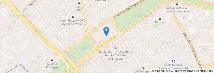 Mapa de ubicacion de Козловна en Rússia, Distrito Federal Central, Москва, Центральный Административный Округ, Тверской Район.