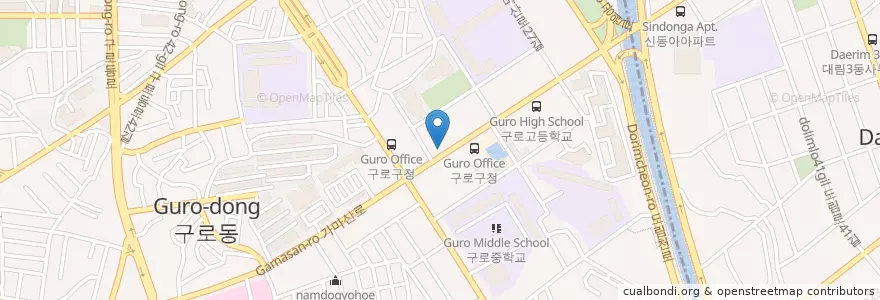 Mapa de ubicacion de 국민은행 en Республика Корея, Сеул, 구로구, 구로5동.