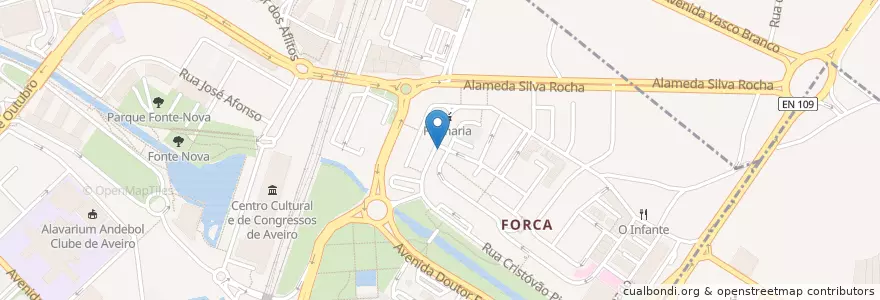 Mapa de ubicacion de Novo Banco en Португалия, Aveiro, Центральный Регион, Baixo Vouga, Aveiro, Glória E Vera Cruz.