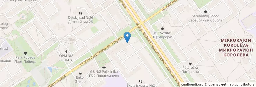 Mapa de ubicacion de Детская поликлиника №3 en Rusland, Centraal Federaal District, Oblast Belgorod, Старооскольский Городской Округ.