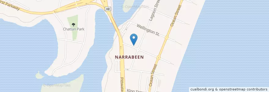 Mapa de ubicacion de Five Star Thai Narrabeen en Australië, Nieuw-Zuid-Wales, Sydney, Northern Beaches Council.