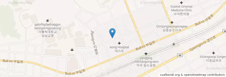 Mapa de ubicacion de 오르고 en Coreia Do Sul, Gyeonggi, 부천시.