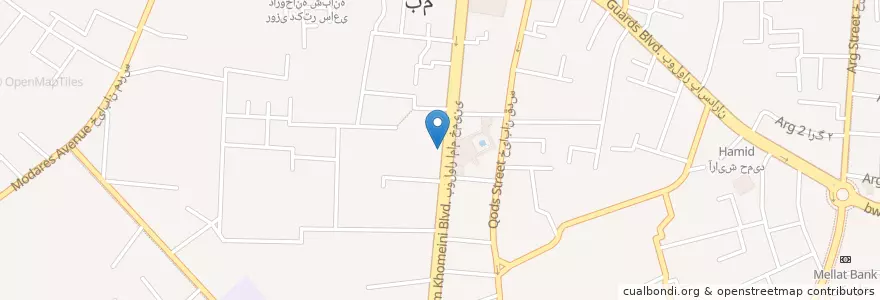 Mapa de ubicacion de مؤسسه اعتباری نور en إیران, محافظة كرمان, مقاطعة بم, بخش مرکزی شهرستان بم, بم.