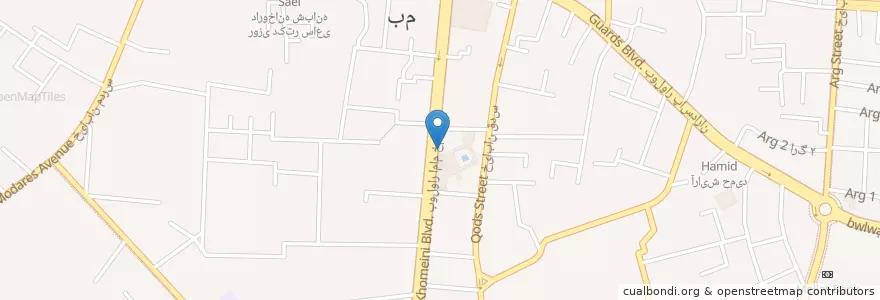 Mapa de ubicacion de صندوق قرض الحسنه جواد الائمه en イラン, ケルマーン, شهرستان بم, بخش مرکزی شهرستان بم, بم.