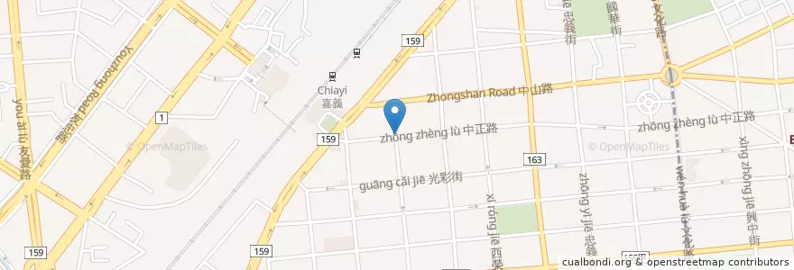 Mapa de ubicacion de Nagnager Cafe en تایوان, 臺灣省, 嘉義市, 嘉義縣, 西區.