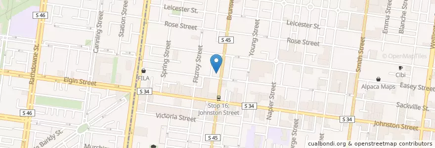 Mapa de ubicacion de Afghan Gallery en オーストラリア, ビクトリア, City Of Yarra.