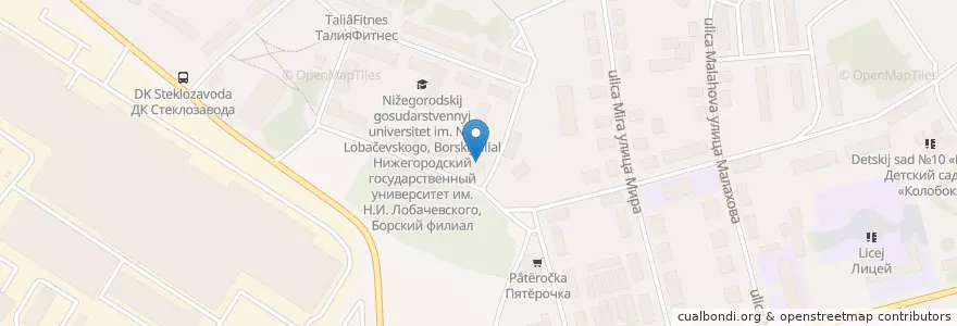 Mapa de ubicacion de Династия стоматология en Russland, Föderationskreis Wolga, Oblast Nischni Nowgorod, Городской Округ Бор.