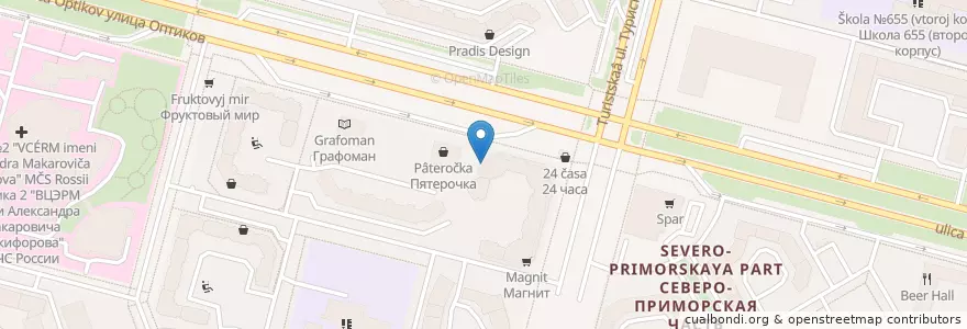 Mapa de ubicacion de Dental Studio en Russland, Föderationskreis Nordwest, Oblast Leningrad, Sankt Petersburg, Приморский Район, Округ № 65.