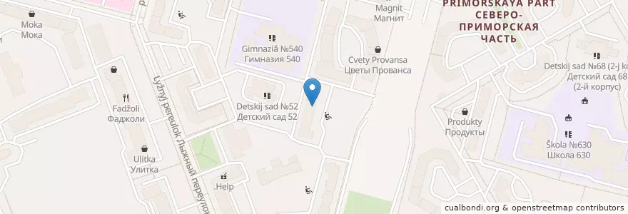 Mapa de ubicacion de Пинта en Russie, District Fédéral Du Nord-Ouest, Oblast De Léningrad, Saint-Pétersbourg, Приморский Район, Округ № 65.