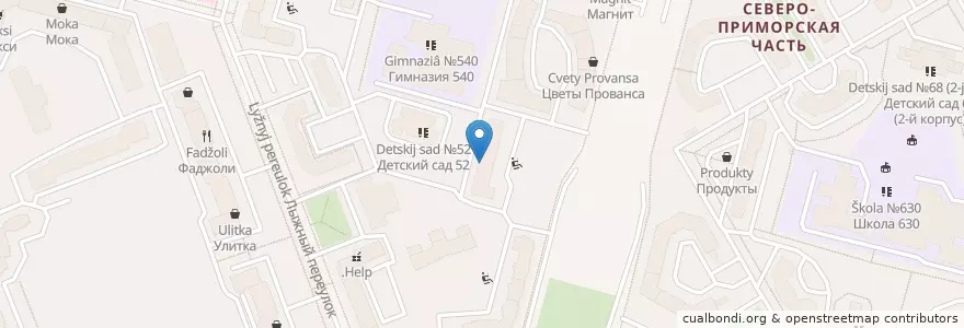 Mapa de ubicacion de Лого Знайка en Russie, District Fédéral Du Nord-Ouest, Oblast De Léningrad, Saint-Pétersbourg, Приморский Район, Округ № 65.