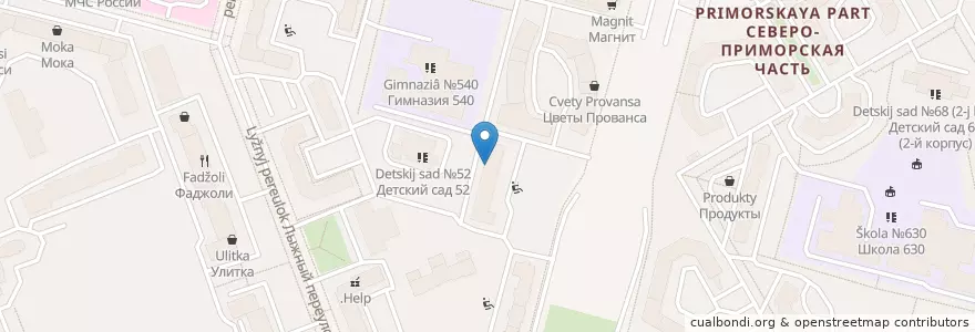 Mapa de ubicacion de Мечта en Russia, Northwestern Federal District, Leningrad Oblast, Saint Petersburg, Приморский Район, Округ № 65.