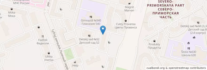 Mapa de ubicacion de Ветеринарная клиника en Russie, District Fédéral Du Nord-Ouest, Oblast De Léningrad, Saint-Pétersbourg, Приморский Район, Округ № 65.