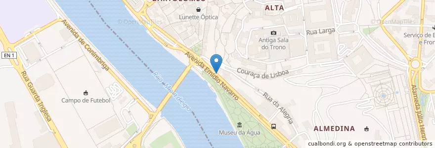 Mapa de ubicacion de Capricho Janota en 葡萄牙, Centro, Baixo Mondego, Coimbra, Coimbra, Sé Nova, Santa Cruz, Almedina E São Bartolomeu.