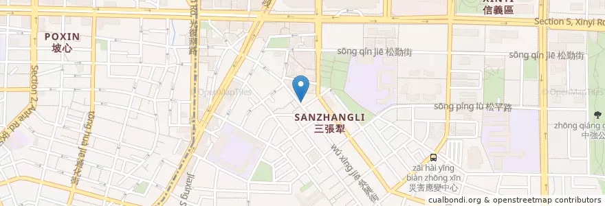 Mapa de ubicacion de 詹字号麵食館 en Taïwan, Nouveau Taipei, Taipei.
