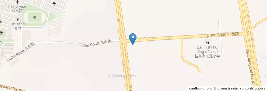 Mapa de ubicacion de Industrial and Commercial Bank of China en China, Guangxi, Guilin, Qixing District.