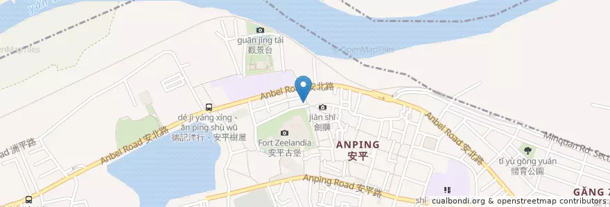 Mapa de ubicacion de 六月三十義式手工冰淇淋 en Taïwan, Tainan, 安平區.