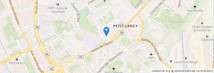 Mapa de ubicacion de Pharmacie du Petit-Lancy en 스위스, Genève, Genève, Lancy.