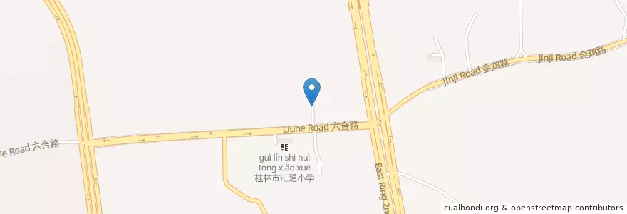 Mapa de ubicacion de 广西电子中等专业学校 en China, Guangxi, Guilin, Qixing District.
