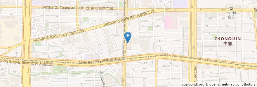 Mapa de ubicacion de 香茅廚泰式餐廳 en Taïwan, Nouveau Taipei, Taipei, District De Songshan.