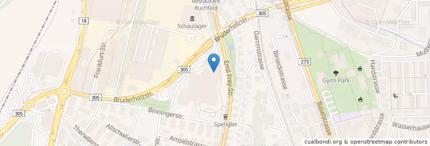 Mapa de ubicacion de Berufsfachschule Gesundheit Baselland en Schweiz/Suisse/Svizzera/Svizra, Basel-Landschaft, Bezirk Arlesheim, Münchenstein.