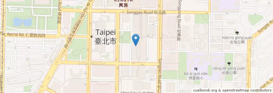 Mapa de ubicacion de PAUL保羅麵包烘培餐廳 en تايوان, تايبيه الجديدة, تايبيه, 信義區.