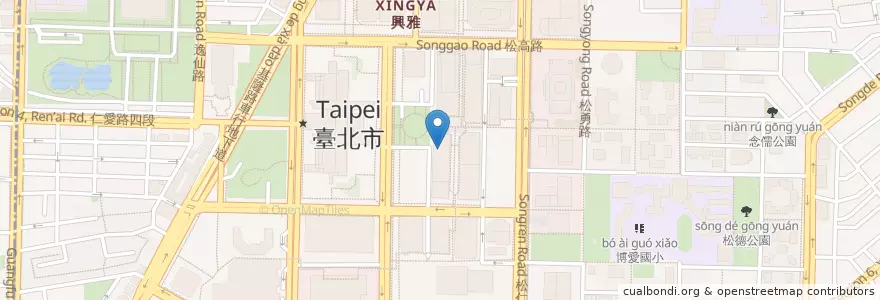Mapa de ubicacion de 春水堂 en 台湾, 新北市, 台北市, 信義区.