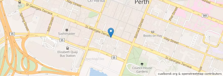 Mapa de ubicacion de ANZ en Australië, West-Australië, City Of Perth.