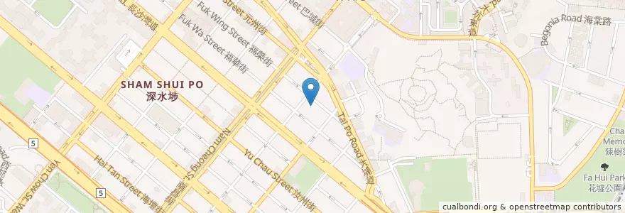 Mapa de ubicacion de Heartbreak Sour Spicy Noodle en 중국, 광둥성, 홍콩, 가우룽, 신제, 深水埗區 Sham Shui Po District.