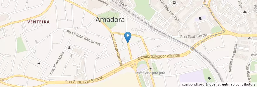 Mapa de ubicacion de Maria Azeitona en Portogallo, Área Metropolitana De Lisboa, Lisbona, Grande Lisboa, Amadora.