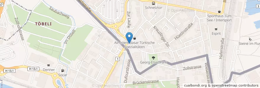 Mapa de ubicacion de Kebap Pizza House en Duitsland, Baden-Württemberg, Bezirk Kreuzlingen, Regierungsbezirk Freiburg, Landkreis Konstanz, Kreuzlingen, Verwaltungsgemeinschaft Konstanz, Konstanz.
