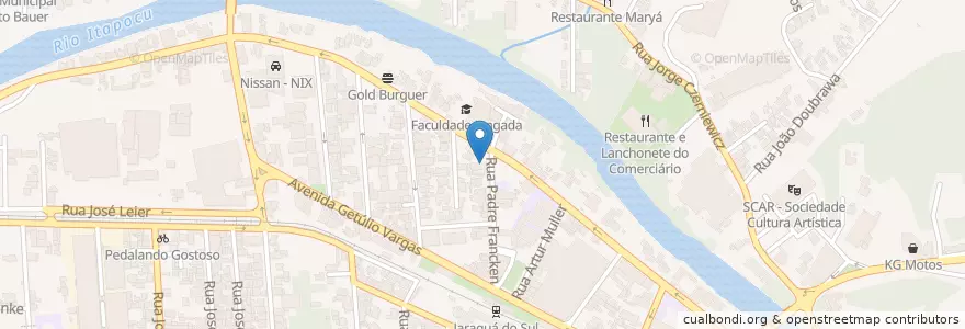 Mapa de ubicacion de Madalena Chopp e cozinha en 巴西, 南部, 圣卡塔琳娜, Região Geográfica Intermediária De Joinville, Microrregião De Joinville, Jaraguá Do Sul.