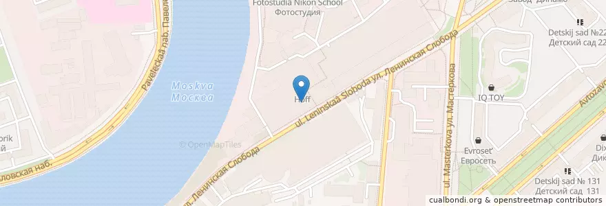 Mapa de ubicacion de Streat en Rusland, Centraal Federaal District, Moskou, Южный Административный Округ, Даниловский Район.