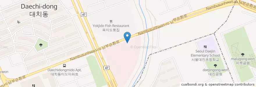 Mapa de ubicacion de 세텍 주차장 입구 en South Korea, Seoul, Gangnam-Gu, Daechi-Dong, Daechi 2(I)-Dong.