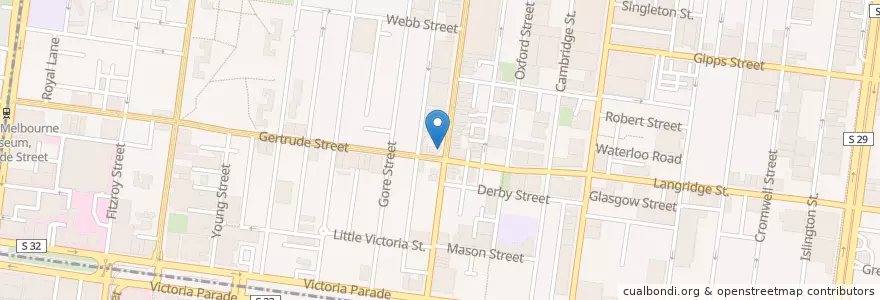 Mapa de ubicacion de Burnside en Australië, Victoria, City Of Yarra.