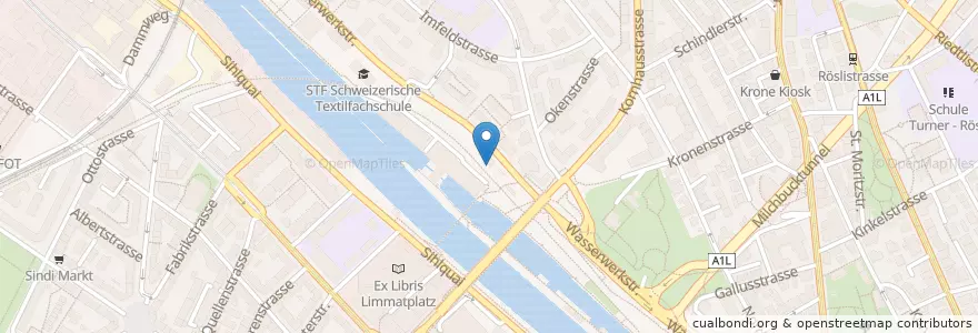 Mapa de ubicacion de Transhelvetischer Büchertausch en Schweiz/Suisse/Svizzera/Svizra, Zürich, Bezirk Zürich, Zürich.