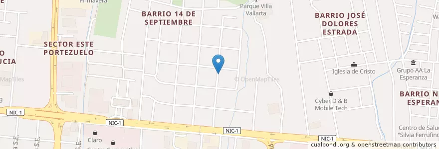 Mapa de ubicacion de Ministerio Evangelístico Pentecostal Fuente de Vida en نیکاراگوئه, Departamento De Managua, Managua (Municipio).