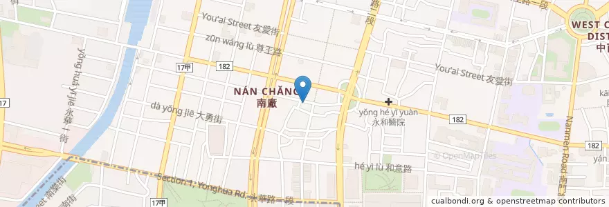 Mapa de ubicacion de 那個年代 en 臺灣, 臺南市, 中西區.