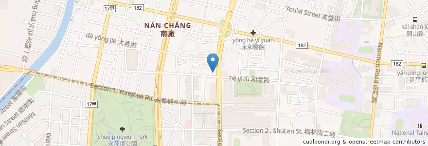 Mapa de ubicacion de 福町祕製滷味 en Taiwan, 臺南市, 中西區.