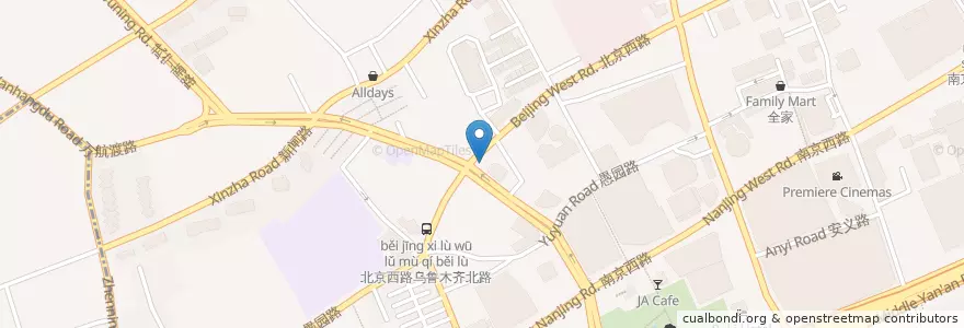 Mapa de ubicacion de 中国邮政储蓄银行 en China, Shanghai, 静安区.