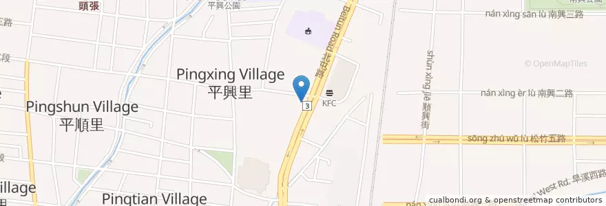 Mapa de ubicacion de Gogoro 電池交換站 en Тайвань, Тайчжун, 北屯區.
