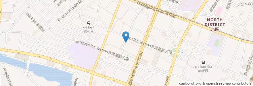 Mapa de ubicacion de 辣大嫂關東煮 en 臺灣, 臺南市, 中西區.