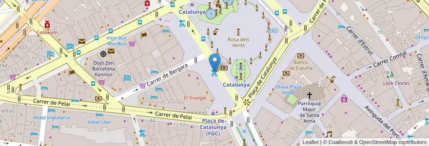 Mapa de ubicacion de 63 - Plaça Catalunya en Sepanyol, Catalunya, Barcelona, Barcelonès, Barcelona.