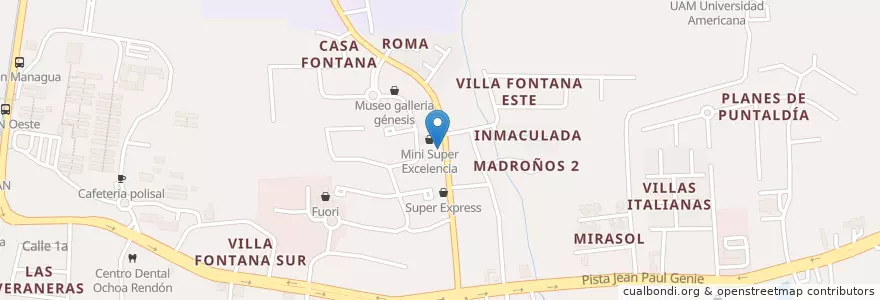 Mapa de ubicacion de Nicoya Bar & Grill en Nicaragua, Departamento De Managua, Managua (Municipio).