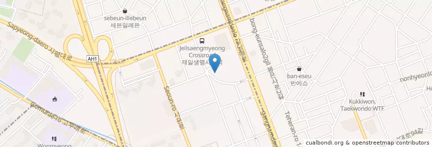 Mapa de ubicacion de 스타벅스 en Südkorea, Seoul, 서초구, 서초동, 서초4동.