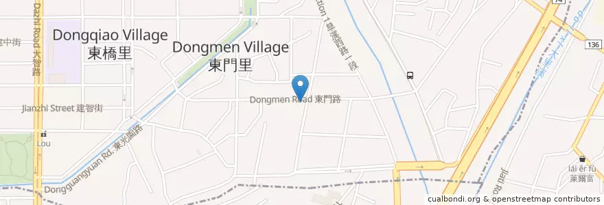 Mapa de ubicacion de 巧燴屋 en تايوان, تاي شانغ, 東區.