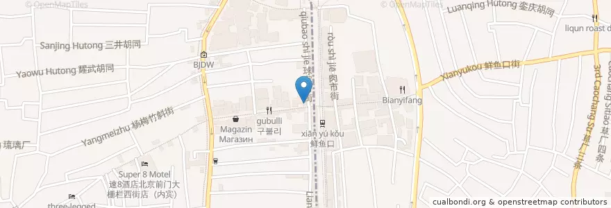 Mapa de ubicacion de 德克士(前门店) en 中国, 北京市, 河北省, 西城区, 东城区.