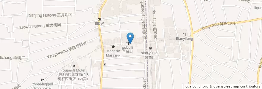 Mapa de ubicacion de 三庆园 en 中国, 北京市, 河北省, 西城区, 东城区.
